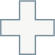Graues Icon in Form eines gleichschenkligen Kreuzes
